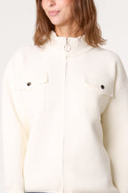 Women's Knit Zip-Up Jacket with Utility Pockets