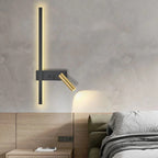 Wall Lights for Living Room with Vertical LED Bar and Adjustable Spotlight