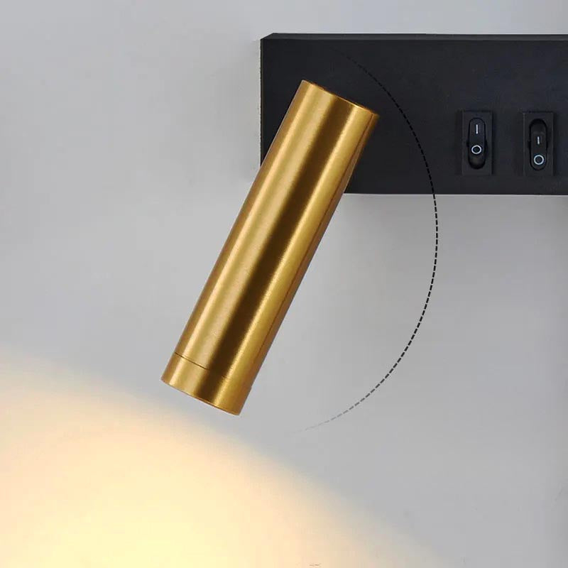 Wall Lights for Living Room with Vertical LED Bar and Adjustable Spotlight
