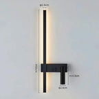 Wall Lights for Living Room with Vertical LED Bar and Adjustable Spotlight