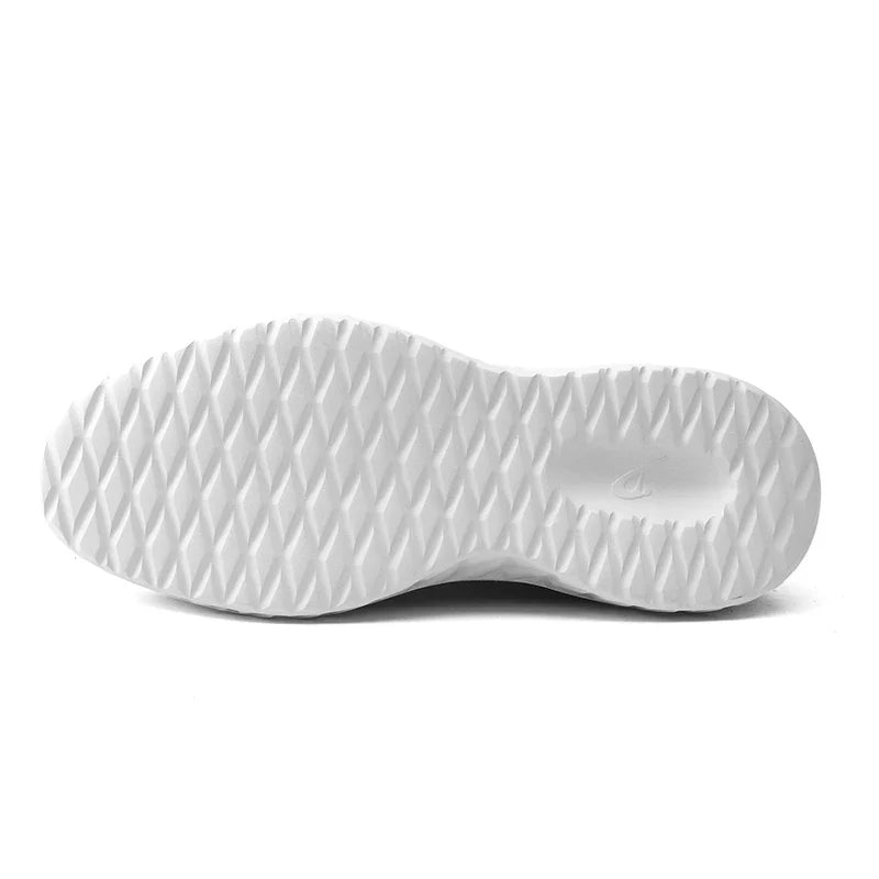 Men's Mesh Sneakers with Cushioned Sole and Leather Trim