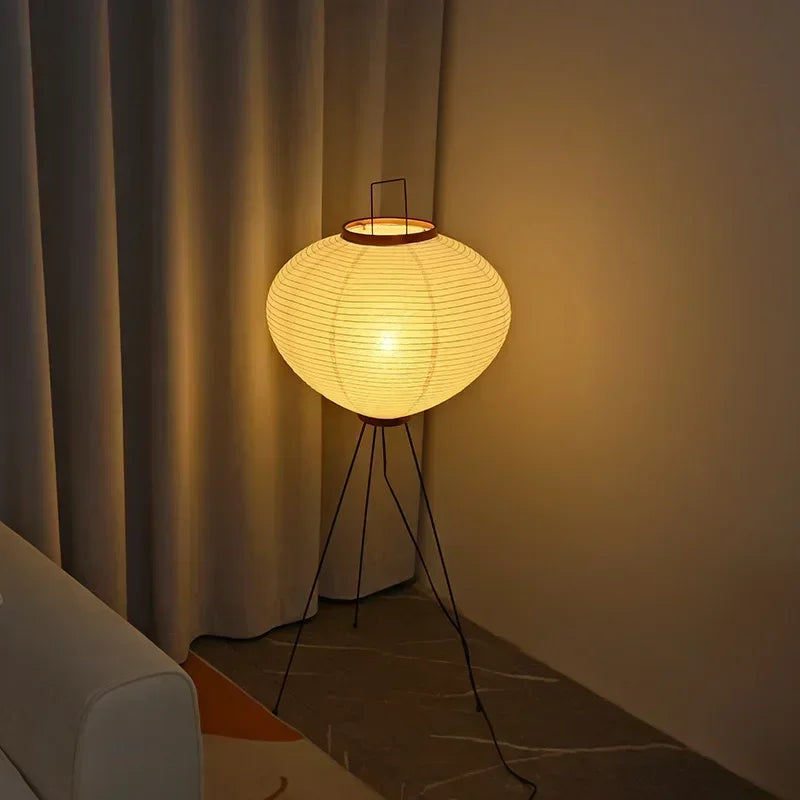 Akari – Japanese Wabi-Sabi Rice Paper Floor Lamp for Living Room and Bedroom
