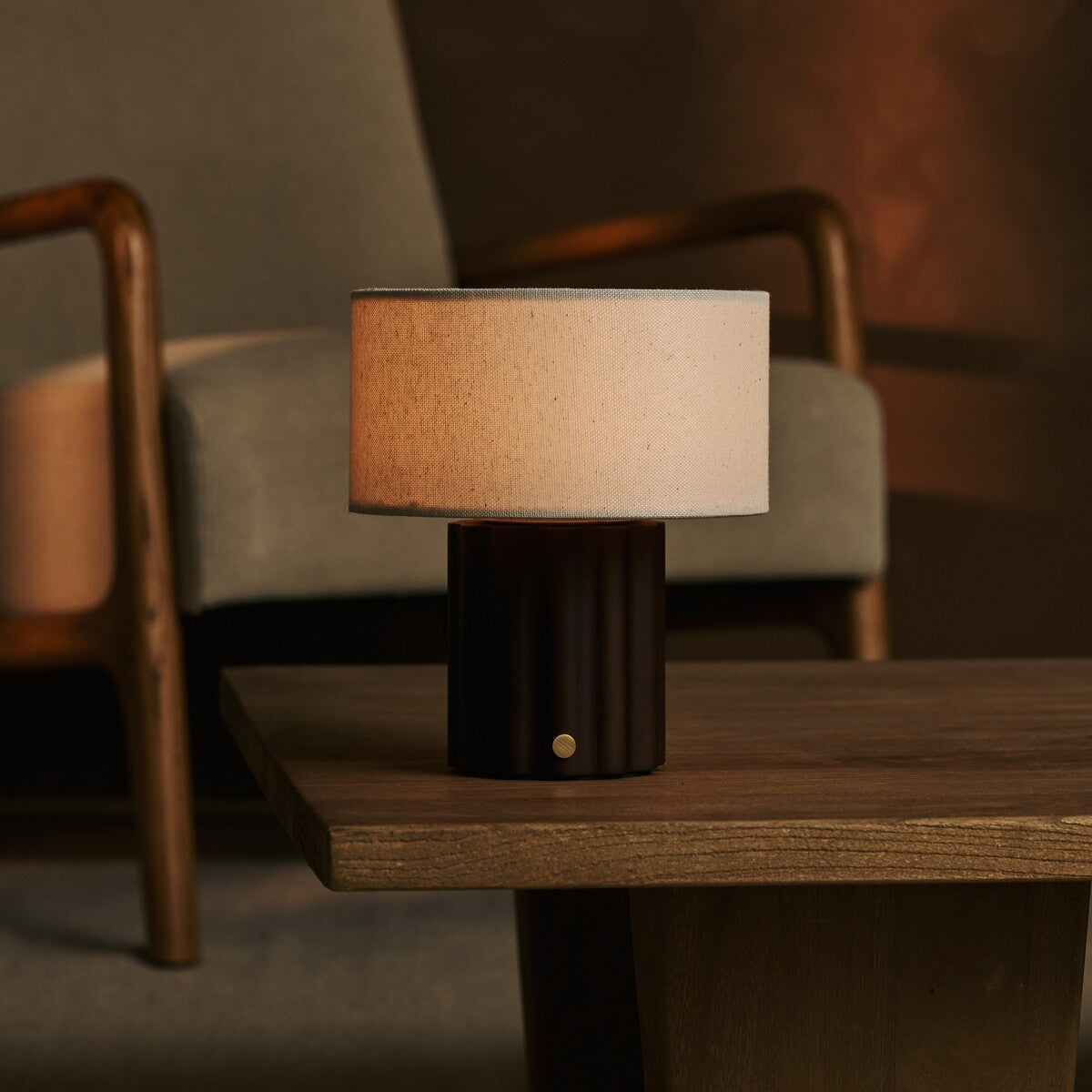 Sana Dark Brown Rechargeable Table Lamp | Modular Lampshade, 3 Light Modes & Dimmable