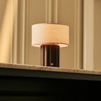 Sana Dark Brown Rechargeable Table Lamp | Modular Lampshade, 3 Light Modes & Dimmable