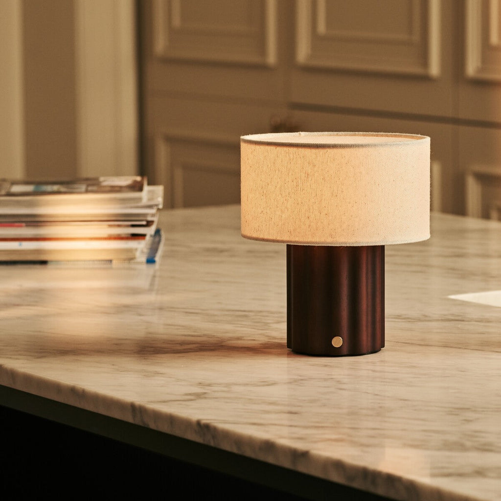 Sana Dark Brown Rechargeable Table Lamp | Modular Lampshade, 3 Light Modes & Dimmable