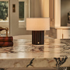 Sana Dark Brown Rechargeable Table Lamp | Modular Lampshade, 3 Light Modes & Dimmable