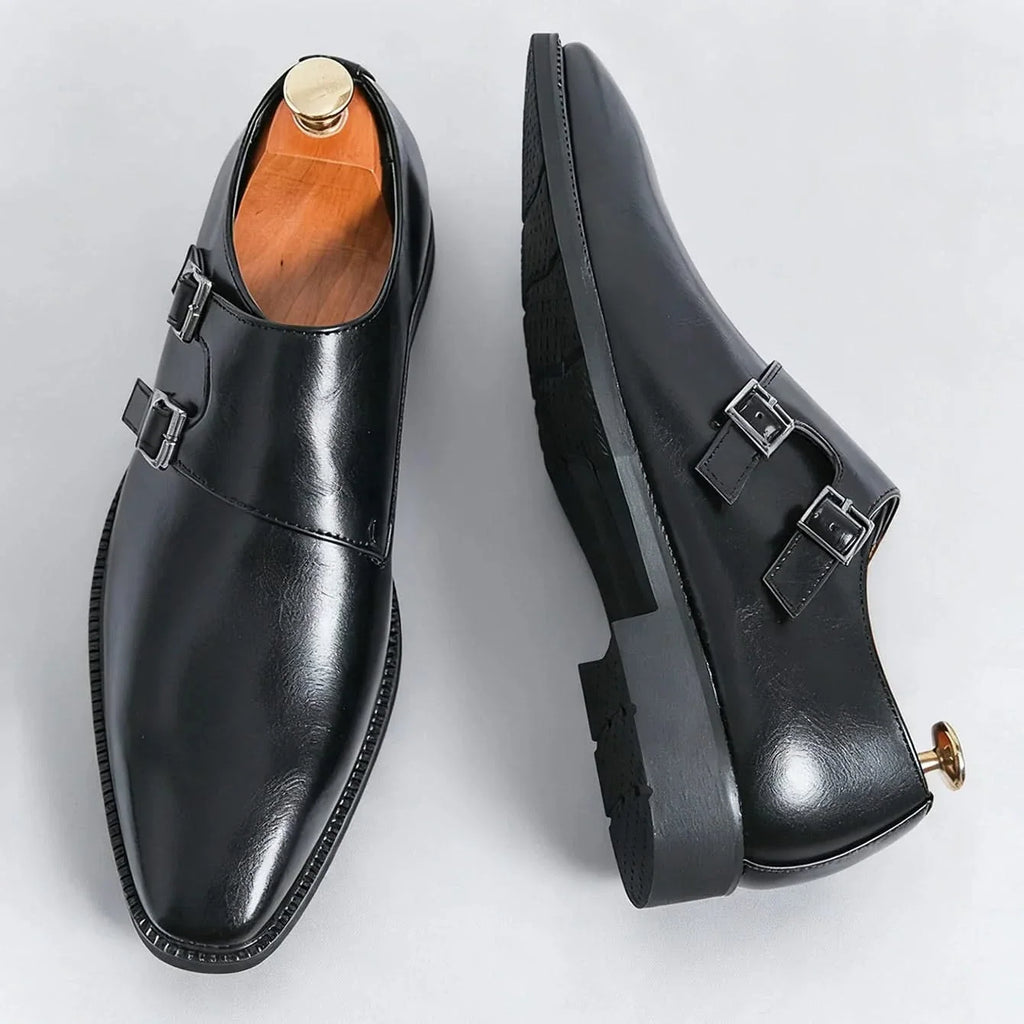Men's Leather Loafers with Semi-Gloss Finish