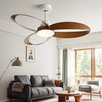 Ceiling Fan with Wooden Blades and Dimmable LED Light