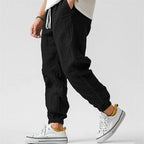 Women's Linen-Blend Jogger Pants with Drawstring Waist