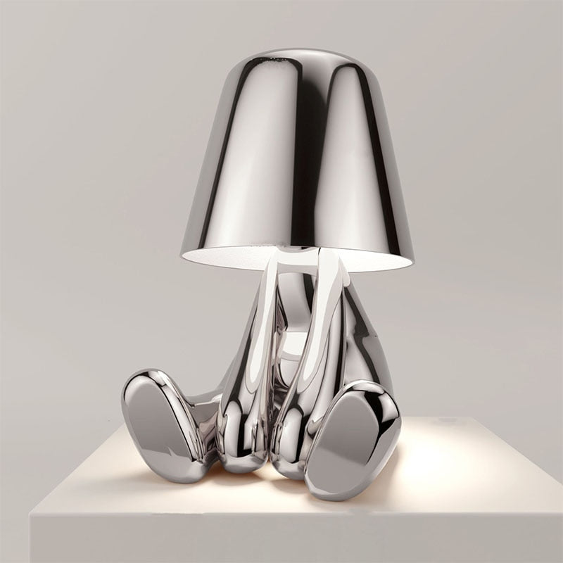 Table Lamp – Human Figure Sculpture, Touch Dimmer LED