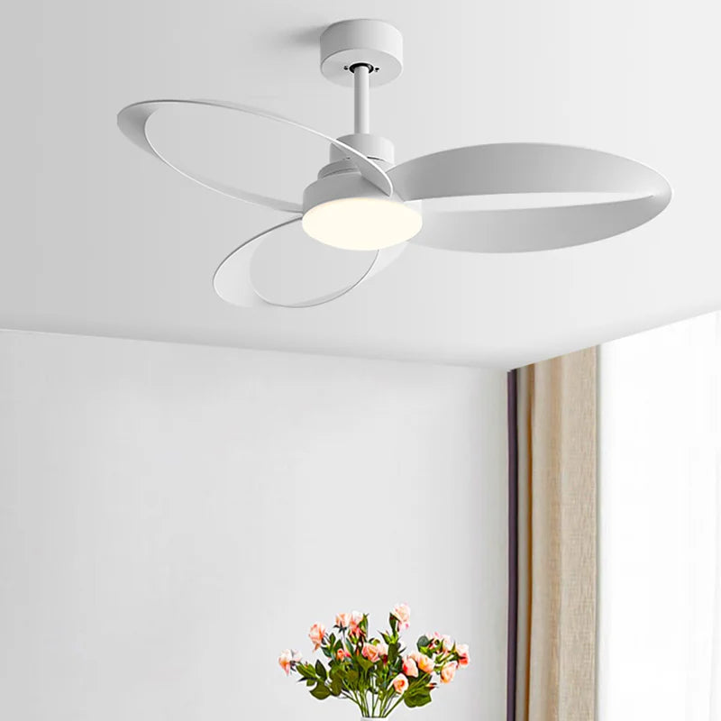 Ceiling Fan with Wooden Blades and Dimmable LED Light
