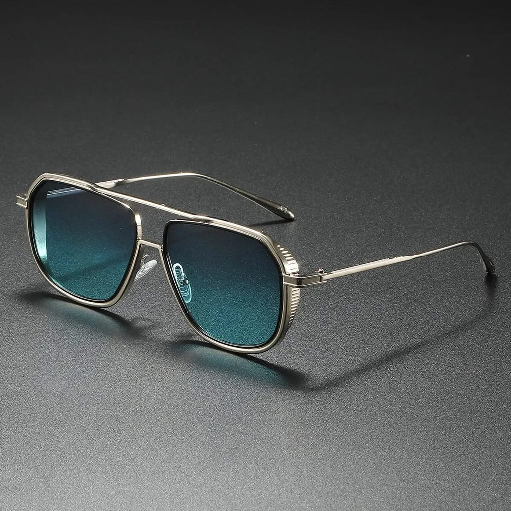 Unisex Aviator Sunglasses – Polished Metal Frame, UV Protection