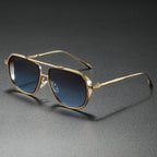 Unisex Aviator Sunglasses – Polished Metal Frame, UV Protection