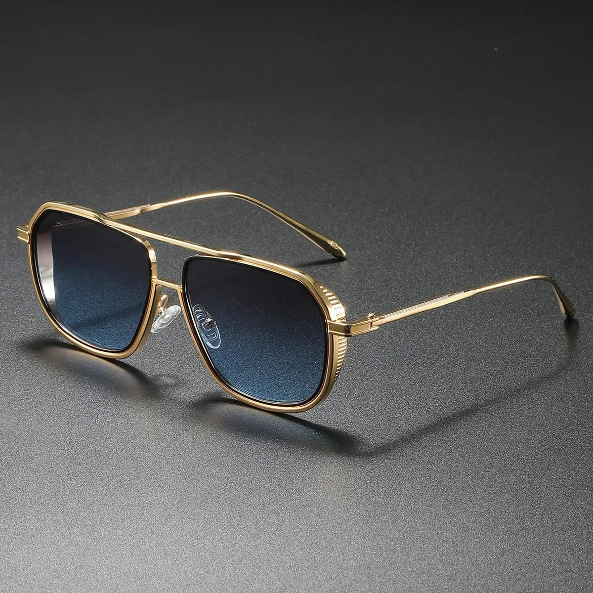 Unisex Aviator Sunglasses – Polished Metal Frame, UV Protection