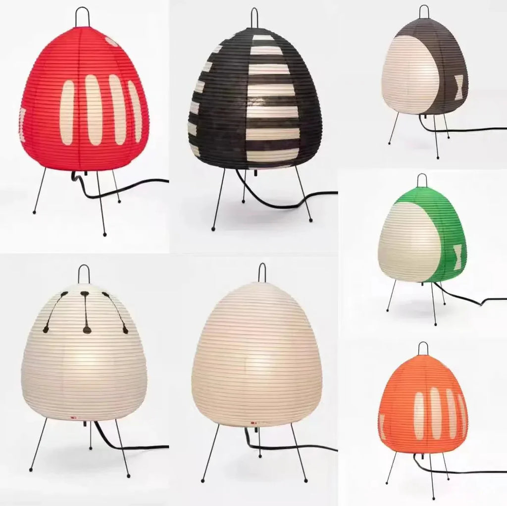 Yunari Haze | Colored Japandi Rice Paper Lamp in Wabi-Sabi Style