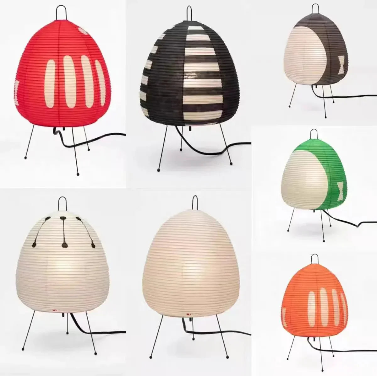 Yunari Haze | Colored Japandi Rice Paper Lamp in Wabi-Sabi Style