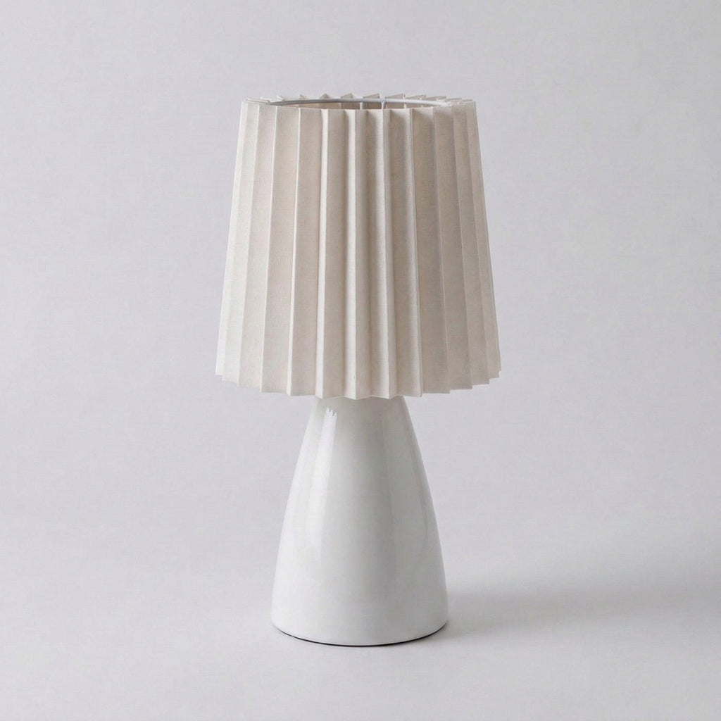 scandinavian ceramic pleated table lamp