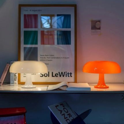 Mushroom Table Lamp - Scandinavian Dome Shade in Plastic