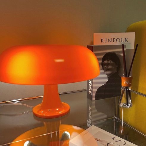 Mushroom Table Lamp - Scandinavian Dome Shade in Plastic
