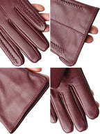 Women's Leather Winter Gloves - Warm Fleece-Lined Gloves