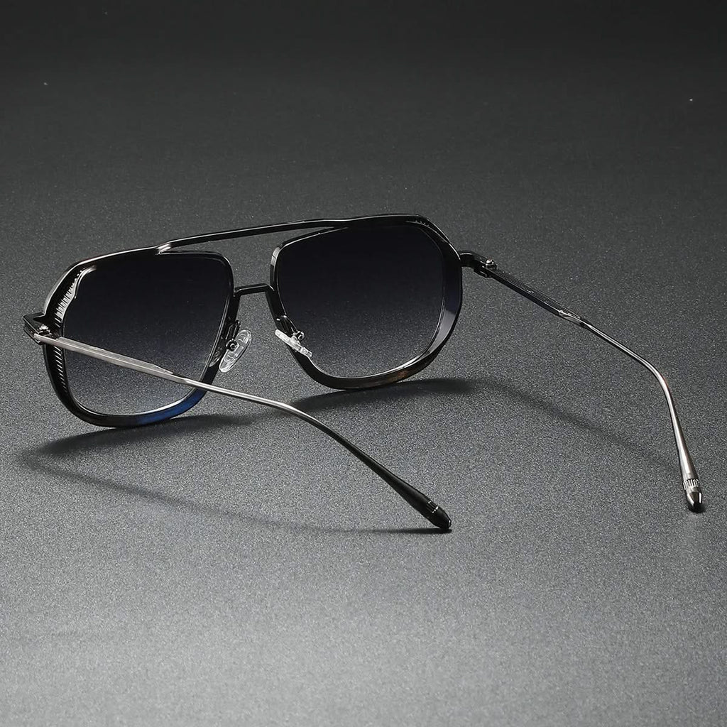 Unisex Aviator Sunglasses – Polished Metal Frame, UV Protection