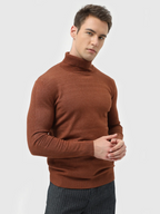 Men's Fine Knit Roll Neck Jumper - Soft Winter Sweater
