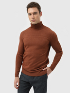 Men's Fine Knit Roll Neck Jumper - Soft Winter Sweater