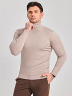 Men's Fine Knit Roll Neck Jumper - Soft Winter Sweater