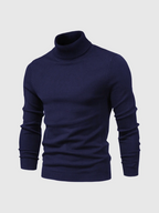 Men's Fine Knit Roll Neck Jumper - Soft Winter Sweater