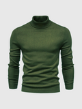 Men's Fine Knit Roll Neck Jumper - Soft Winter Sweater