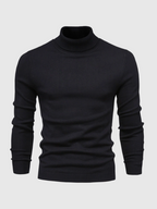 Men's Fine Knit Roll Neck Jumper - Soft Winter Sweater