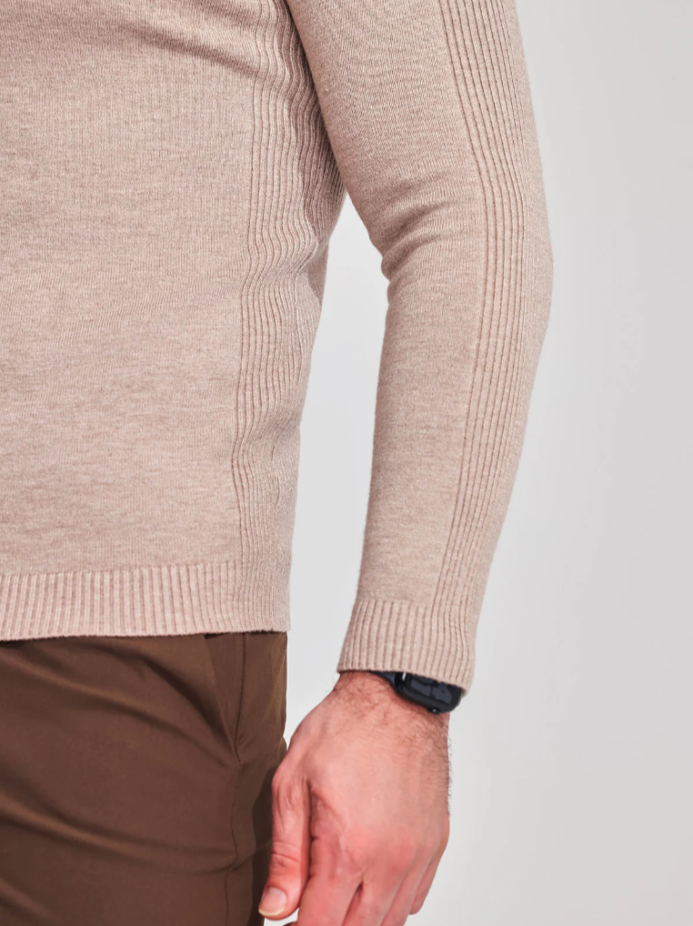 Men's Fine Knit Roll Neck Jumper - Soft Winter Sweater