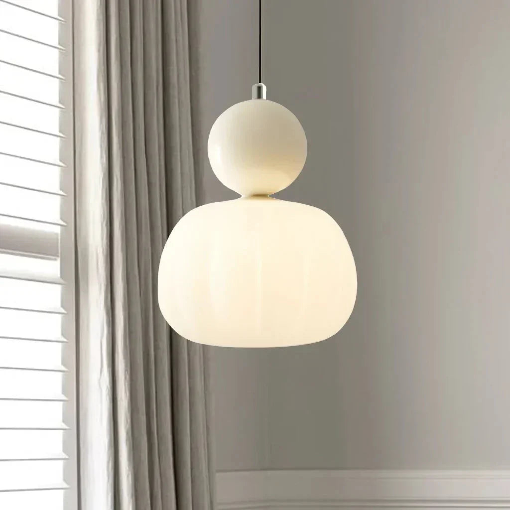 Art Deco Pendant Lamp in Bauhaus Style (Cream, Red, Green, or Chrome)
