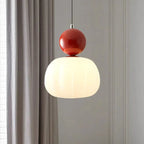 Art Deco Pendant Lamp in Bauhaus Style (Cream, Red, Green, or Chrome)