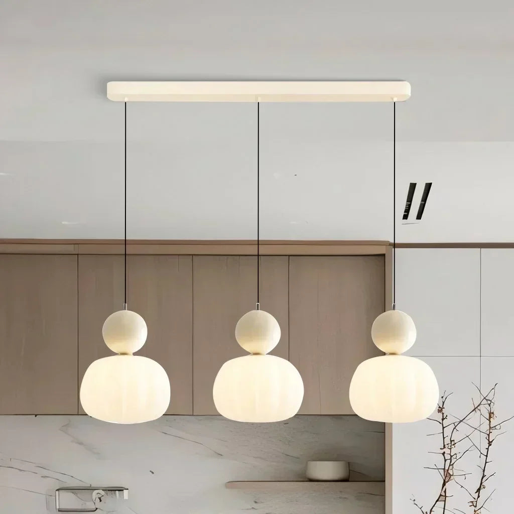 Art Deco Pendant Lamp in Bauhaus Style (Cream, Red, Green, or Chrome)