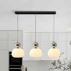 Art Deco Pendant Lamp in Bauhaus Style (Cream, Red, Green, or Chrome)