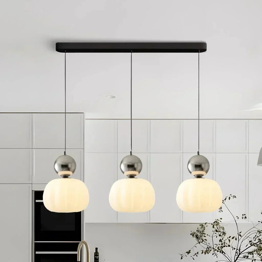 Art Deco Pendant Lamp in Bauhaus Style (Cream, Red, Green, or Chrome)