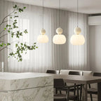 Art Deco Pendant Lamp in Bauhaus Style (Cream, Red, Green, or Chrome)