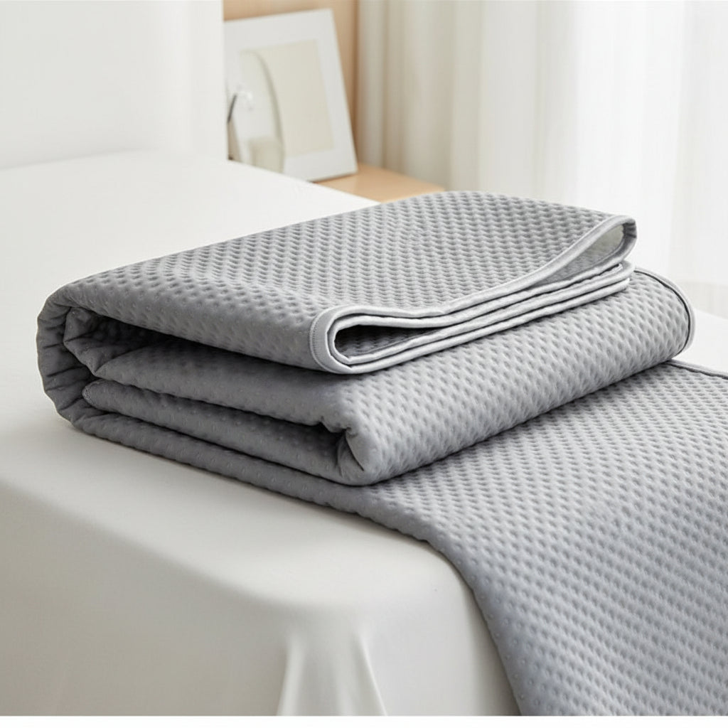 Foldable Cooling Sleep Mat - Breathable Waffle-Texture Bed Topper