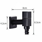 Wall-Mounted Tap, Matte Black Solid Brass, Kitchen Bathroom Garden