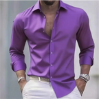 Mens Shirts Slim Fit Button-Up Long Sleeve Casual Shirt