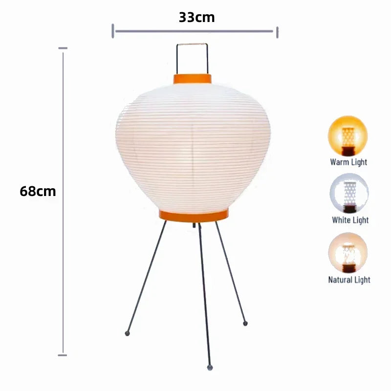 Akari – Japanese Wabi-Sabi Rice Paper Floor Lamp for Living Room and Bedroom