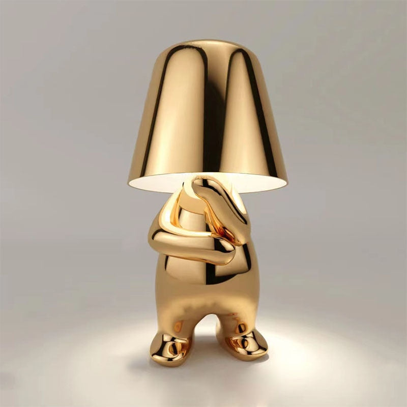 Table Lamp – Human Figure Sculpture, Touch Dimmer LED
