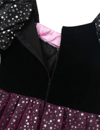 Witch costume dress close-up fabric and lace detail