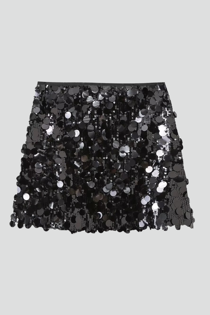 Women's Sequin Mini Skirt - Fitted Sparkle Party Skirt