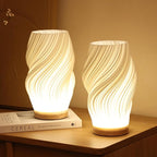 Warm LED Table Lamp with Dimmable Function & Elegant Wave Design