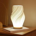 Warm LED Table Lamp with Dimmable Function & Elegant Wave Design