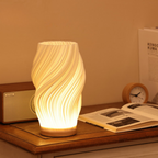 Warm LED Table Lamp with Dimmable Function & Elegant Wave Design