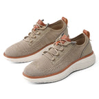 Men's Mesh Sneakers with Cushioned Sole and Leather Trim
