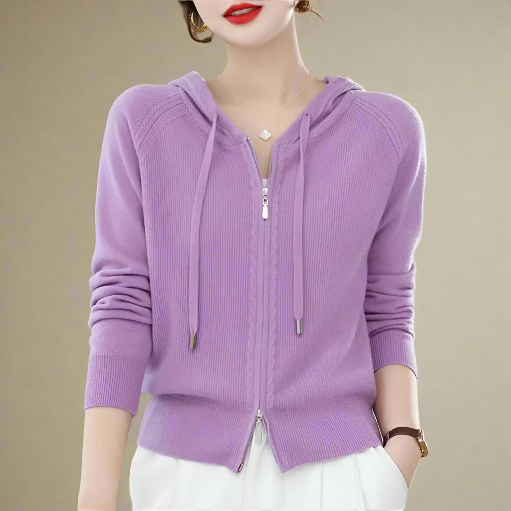 Women's Loft Knit Zip Hoodie - Cotton-Rich Raglan Sleeve